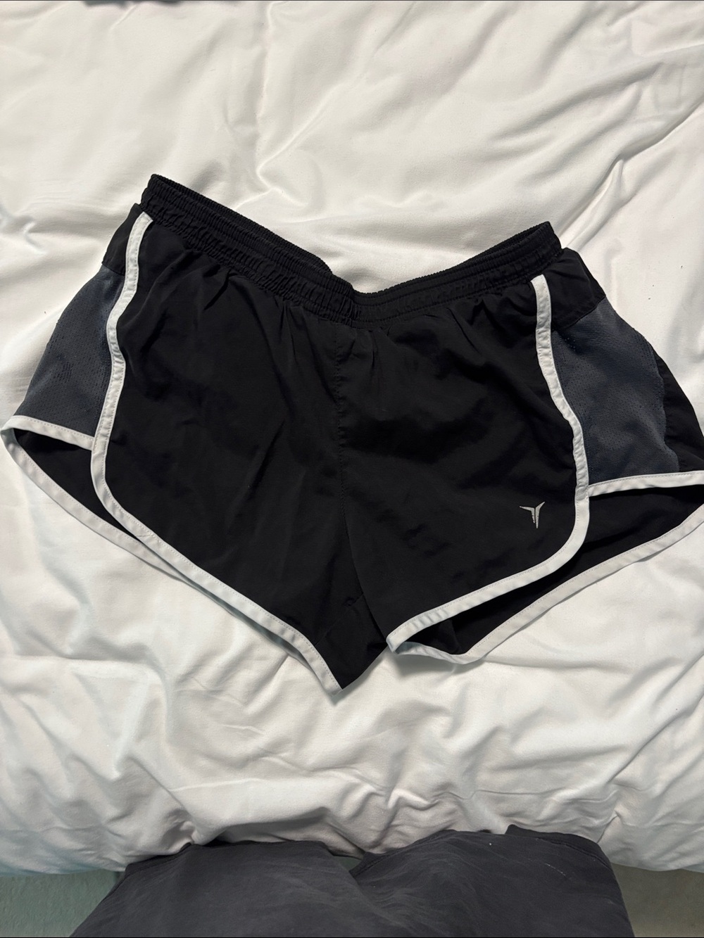 Old Navy Black Athletic Shorts with White Trim